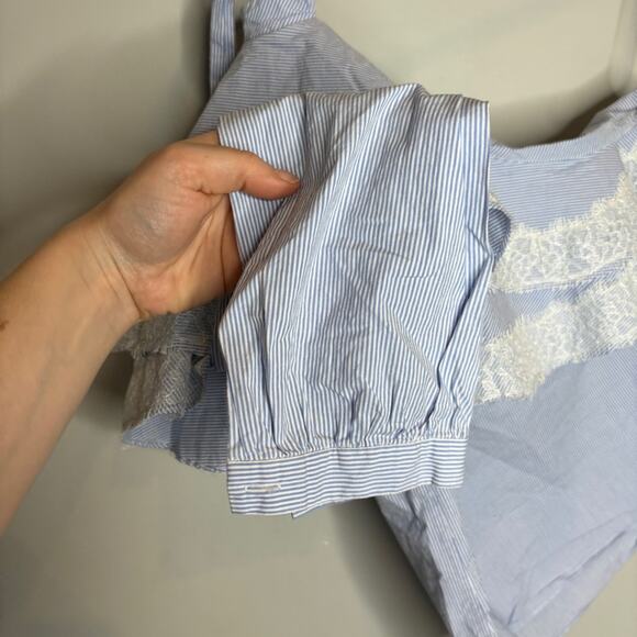 Veronica Beard Isla Ruffle One-Shoulder Stripe Blouse - Picture 5 of 9